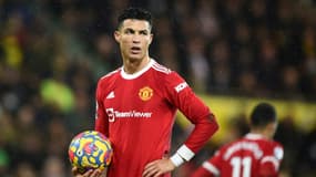 La star de Manchester United Cristiano Ronaldo ici à Norwich City pour la dernière sortie de son club en Championnat, le 11 décembre 2021 