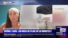 Cette habitante de Feyzin, dans le Rhône, raconte les dégâts qu'elle constate après le violent orage