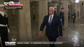 Investiture de Donald Trump: l'ancien vice-président Mike Pence arrive au Capitole
