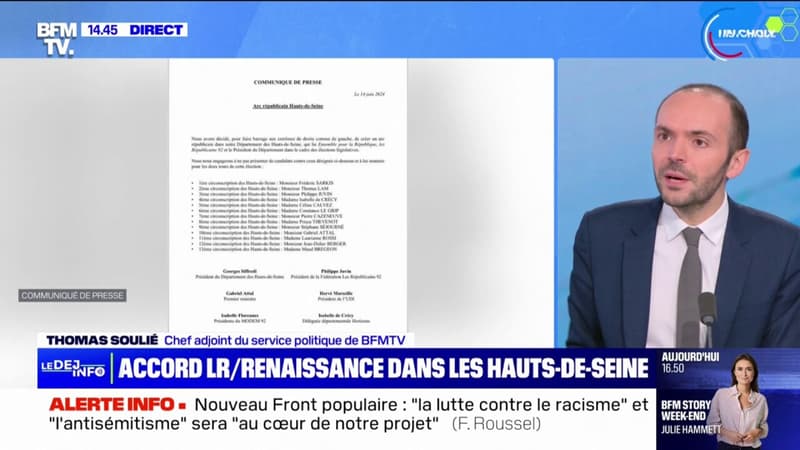 Législatives: un accord entre LR et Renaissance pour des candidats communs dans les Hauts-de-Seine