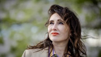 L'actrice néerlandaise Carice Van Houten, le 16 mai à Utrecht, lors d'une manifestation pour le climat.