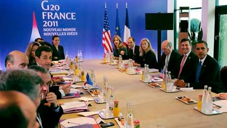 Les dirigeants du G20 se penchent jeudi et vendredi à Cannes sur l'état économique du monde mais c'est encore la crise de la Grèce et de la zone euro qui a occupé les esprits en levée de rideau de ce sommet sous présidence française. /Photo d'archives/REU
