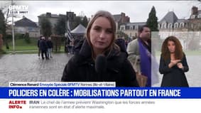 Colère des policiers: plus de 200 personnes ont manifesté dans les rues de Rennes, en Ille-et-Vilaine