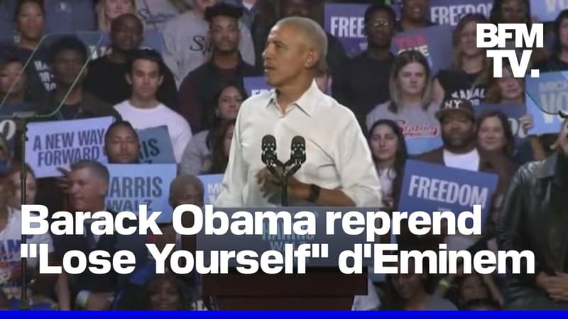 Barack Obama et Eminem réunis lors d'un meeting en soutien à Kamala Harris à Détroit