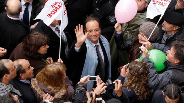 François Hollande en visite à Quimper, en Bretagne.