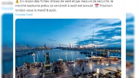 La ville de Toulon a annoncé ce vendredi 4 août l'annulation de son marché nocturne estival. 