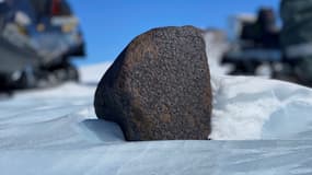 La météorite retrouvée le 20 février en Antarctique par une équipe scientifique belge.