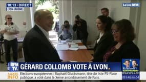 Européennes: Gérard Collomb a voté à Lyon