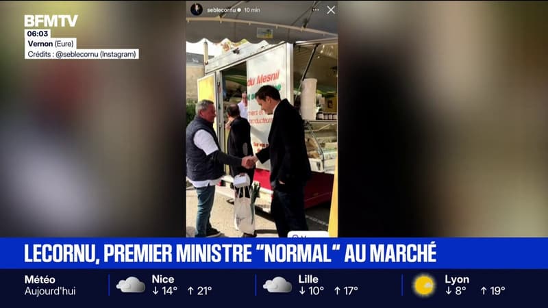 "Il est toujours très accessible": le premier ministre Sebastien Lecornu s'affiche sur le marché de Vernon