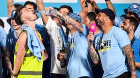 Jack Grealish lors des célébrations du triplé à Manchester