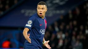 Kylian Mbappé avec la bouche grande ouverte lors de PSG-Real Sociedad, le 14 février 2024