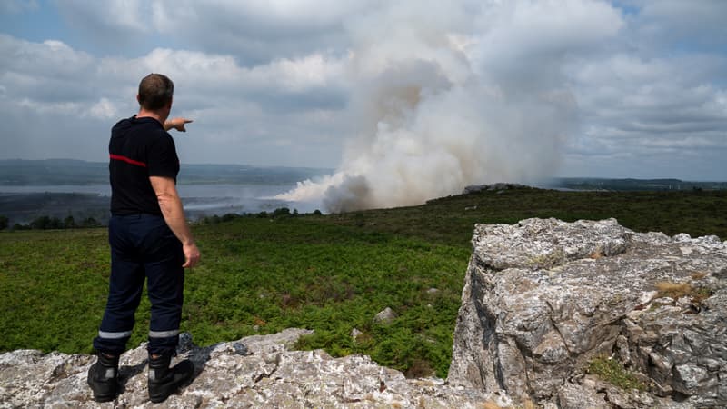 Incendie dans les Monts d'Arrée, en Bretagne
