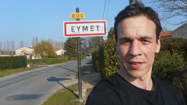 Le tour de France de Hugo Perrier fait escale à Eymet, jeudi 13 mars 2014.