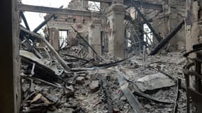 Une école de Kharkiv (Ukraine) détruite, le 28 février 2022, au cinquième jour de l'offensive russe.