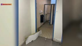 Les toilettes vétustes du lycée Voilland à Aulnay-sous-Bois