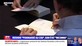 Salman Rushdie "poignardé au cou", son agresseur présumé arrêté
