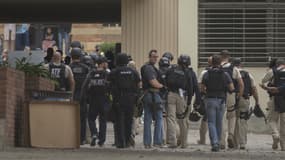 La police intervient sur le campus de UCLA, à Los Angeles, en Californie, le 1er juin 2016.