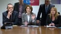 Martine Vassal, au centre, candidate UMP à la présidence des Bouches-du-Rhône, entouré de son équipe de campagne.