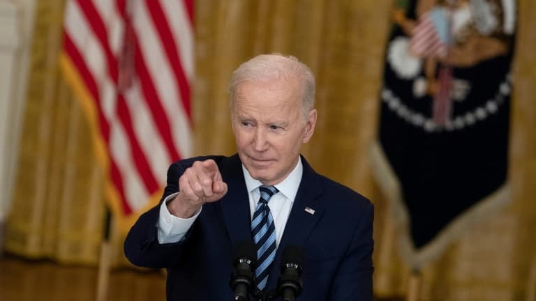 Le président américain Joe Biden à la Maison Blanche à Washington, le 24 février 2022