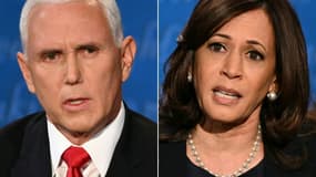 Mike Pence et Kamala Harris lors de leur unique débat télévisé, mercredi à Salt Lake City, dans l'Utah, à 27 jours de briguer la vice-présidence des Etats-Unis