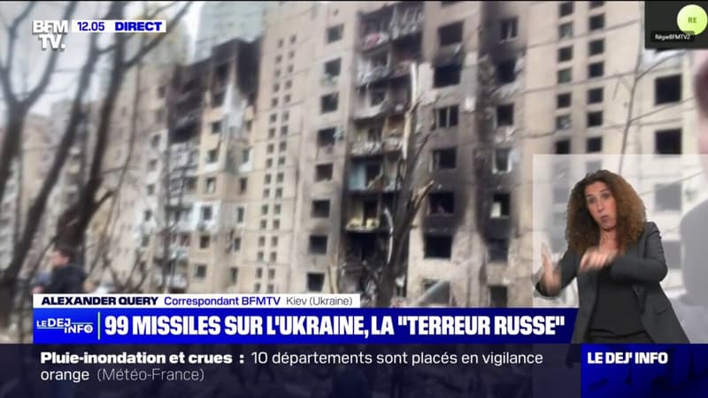 En Ukraine, l'alerte à la bombe levée après que 99 missiles russes soient tombés sur Kiev