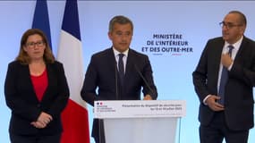 Gérald Darmanin, ministre de l'Intérieur, le 12 juillet 2023 lors de la présentation du dispositif de sécurité pour les 13 et 14 juillet 2023.