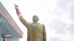 Une statue dorée du président turc Edogan vandalisée en Allemagne