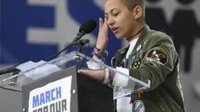 La lycéenne de Marjory Stoneman Douglas Emma Gonzalez, le 24 mars 2018 lors de la "March for our lives" à Washington DC. 