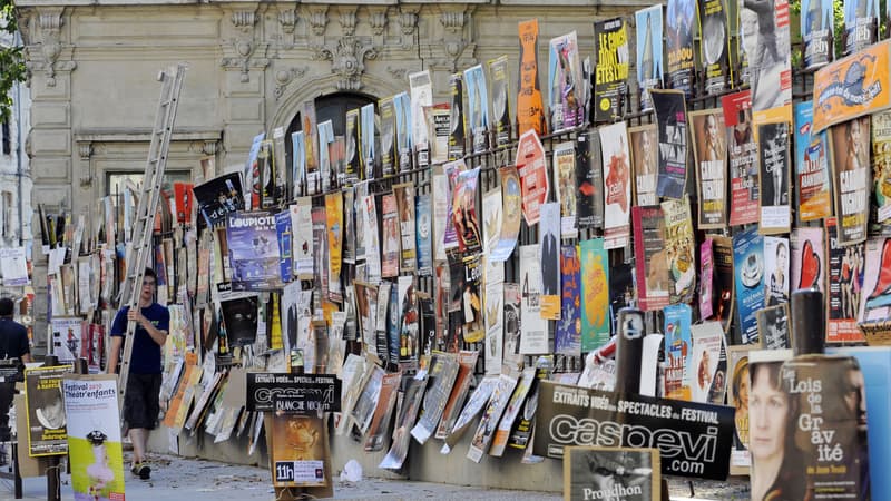 Dans les rues d'Avignon lors du festival en 2010.