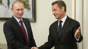 Vladimir Poutine et Nicolas Sarkozy, lors de la visite à Moscou de ce dernier, en novembre 2012.