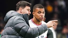 Mauricio Pochettino avec Kylian Mbappé au PSG, le 20 avril 2022