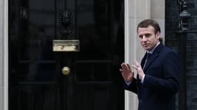 Emmanuel Macron en déplacement à Londres lors de la campagne présidentielle (février 2017)