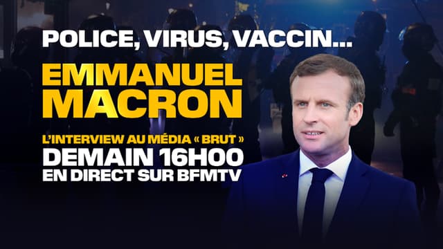 L'interview d'Emmanuel Macron à Brut à suivre sur BFMTV.