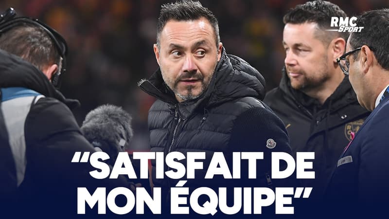 Lens 2-1 OM : "Je suis satisfait de mon équipe", De Zerbi voit le positif malgré la semaine à zéro point