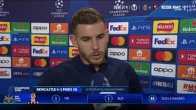 Lucas Hernandez au micro de RMC Sport après Newcastle-PSG en Ligue des champions, le 04/10/2023
