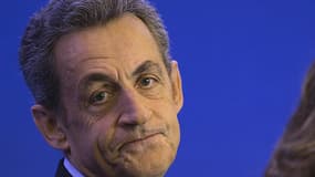 Nicolas Sarkozy et NKM le 10 octobre 2015 au QG du parti Les Républicains.