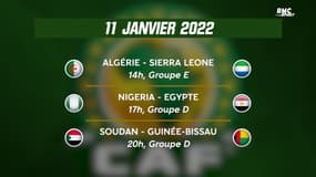 CAN 2022 11 janvier : L'Algérie rentre en lice, choc Nigeria - Egypte