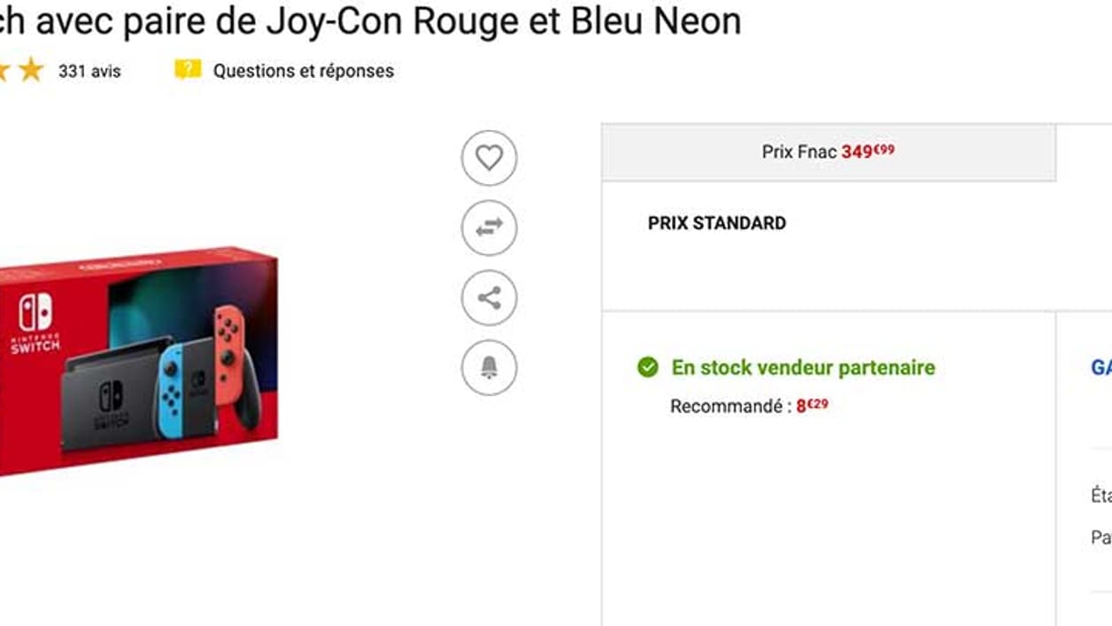 Capture d'écran du site Web de la Fnac Capture d'écran du site Web de la Fnac