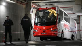 Le bus des joueurs de l'OL avant l'Olympico, le 29 octobre 2023.