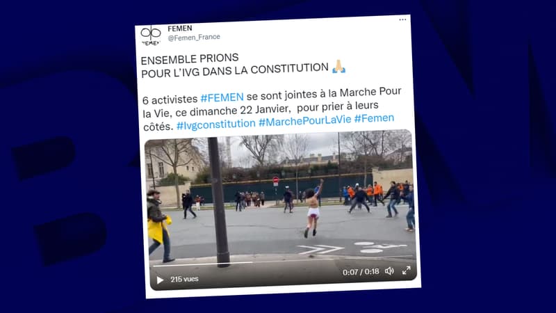 Des Femen ont perturbé la Marche pour la vie, ce dimanche 22 janvier 2023 à Paris