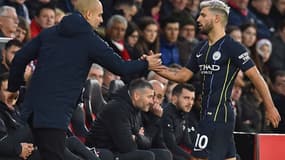 Pep Guardiola et Sergio Agüero