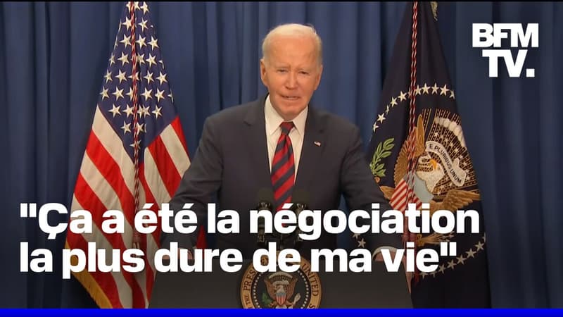 La prise de parole du président américain Joe Biden après la libération des trois premières otages