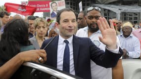 Benoît Hamon en visite sur l'île de La Réunion, le 1er avril 217