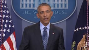 Barack Obama lors de sa dernière conférence de presse, le 18 janvier 2017.