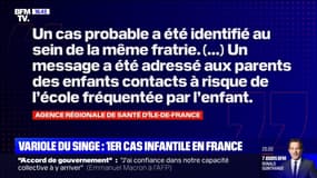 Un premier cas de variole du singe infantile détecté en Île-de-France