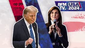 Donald Trump et Nikki Haley, candidats aux primaires républicaines en vue de l'élection présidentielle américaine de novembre 2024.