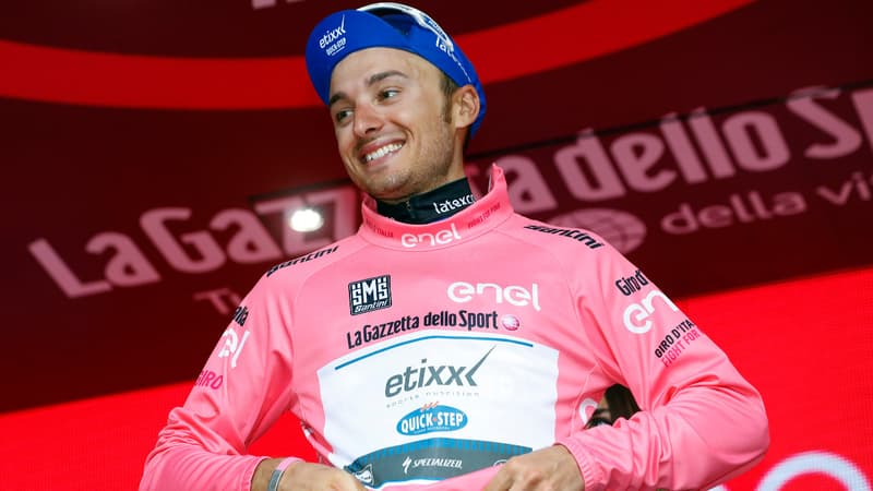 Coup double pour Gianluca Brambilla (Etixx QuickStep), vainqueur de la 8e étape et nouveau maillot rose du Tour d'Italie.