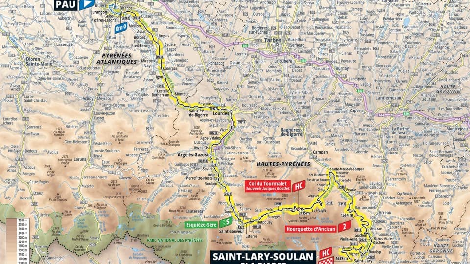 Parcours 14e étape du Tour de France 2024
