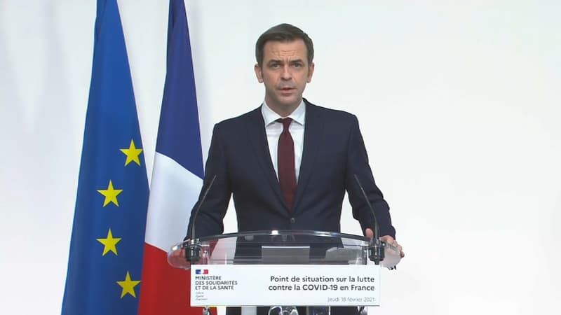 Olivier Véran lors de sa conférence de presse le 18 février 2021.