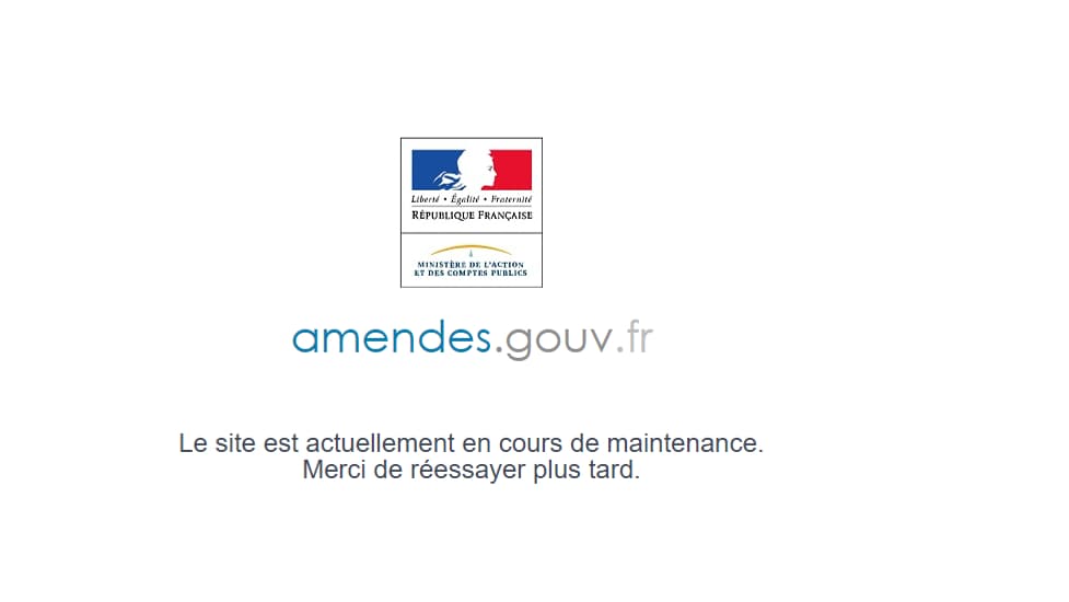 Le site amendes.gouv.fr est inaccessible le 27 septembre 2023